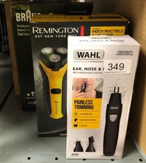 QUANTITY OF ITEMS TO INCLUDE WAHL 3 IN 1 PERSONAL TRIMMER, NOSE HAIR EYEBROW, PAINLESS EYEBROW AND FACIAL HAIR TRIMMER FOR MEN WOMEN, RECHARGEABLE, WASHABLE HEADS, BLACK: LOCATION - G