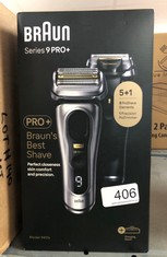 BRAUN SERIES 9 PRO ELECTRIC SHAVER WITH 4+1 HEAD, ELECTRIC RAZOR FOR MEN WITH PROLIFT TRIMMER, CHARGING STAND & TRAVEL CASE, SONIC TECHNOLOGY, UK 2 PIN PLUG, 9417S, SILVER, RATED WHICH? BEST ON TEST: