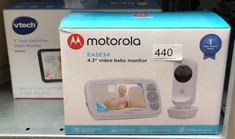 MOTOROLA NURSERY EASE 34 - BABY MONITOR WITH CAMERA - 4.3 INCH VIDEO BABY MONITOR DISPLAY - NIGHT VISION, BIDIRECTIONAL COMMUNICATION, LULLABIES, ZOOM, ROOM TEMPERATURE MONITORING - WHITE + V TECH 5"
