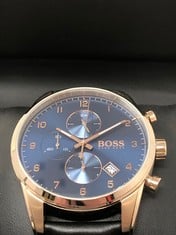 BOSS CHRONOGRAPH QUARTZ WATCH FOR MEN WITH BLACK LEATHER STRAP - 1513783.: LOCATION - A