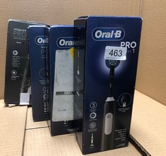 QUANTITY OF ITEMS TO INCLUDE ORAL-B PRO 1 ELECTRIC TOOTHBRUSH FOR ADULTS WITH 3D CLEANING, 1 TOOTHBRUSH HEAD, GUM PRESSURE CONTROL, 2 PIN UK PLUG, BLACK, ELECTRIC TOOTHBRUSH & ACCESSORIES: LOCATION -