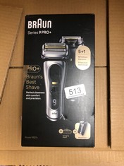 BRAUN SERIES 9 PRO+ ELECTRIC SHAVER FOR MEN, 5 PRO SHAVE ELEMENTS & PRECISION LONG HAIR PROTRIMMER, POWERCASE, WET & DRY ELECTRIC RAZOR FOR MEN WITH 60MIN RUNTIME, GIFTS FOR MEN, 9527S, SILVER: LOCA