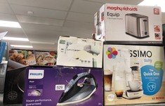 QUANTITY OF ITEMS TO INCLUDE MORPHY RICHARDS EQUIP 2 SLICE TOASTER,?DEFROST AND REHEAT, 7 VARIABLE BROWNING CONTROLS, VARIABLE WIDE SLOTS, REMOVABLE CRUMB TRAY, STAINLESS STEEL, SILVER,222067, BRUSHE