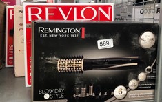 QUANTITY OF ITEMS TO INCLUDE REMINGTON BLOW & DRY CARING AIR STYLER HOT BRUSH FOR ALL HAIR LENGTHS, WITH 6 STYLING ATTACHMENTS - 25MM, 38MM & 50MM ROUND BRUSH, CONCENTRATOR, PADDLE BRUSH & ROOT BOOST