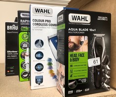 QUANTITY OF ITEMS TO INCLUDE WAHL COLOUR PRO CORDLESS COMBI KIT, HAIR CLIPPERS FOR MEN, HEAD SHAVER, MEN'S HAIR CLIPPERS WITH BEARD TRIMMER, CLIPPER AND TRIMMER, EASY TO USE, GROOMING KIT: LOCATION -