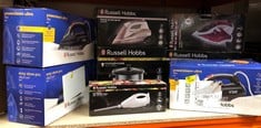 QUANTITY OF ITEMS TO INCLUDE RUSSELL HOBBS POWER STEAM ULTRA IRON, CERAMIC NON-STICK SOLEPLATE, 210G STEAM SHOT, 70G CONTINUOUS STEAM, 350ML WATER TANK, SELF-CLEAN, ANTI-CALC & ANTI-DRIP FUNCTION, 3M