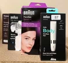 QUANTITY OF ITEMS TO INCLUDE BRAUN BODY MINI TRIMMER, GENTLE BODY HAIR REMOVAL, PRECISION TRIMMER, WET & DRY, 100% WATERPROOF, BS1000, WHITE: LOCATION - A