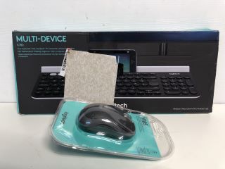 LOGITECH KEYBOARD AND WIRELESS MOUSE