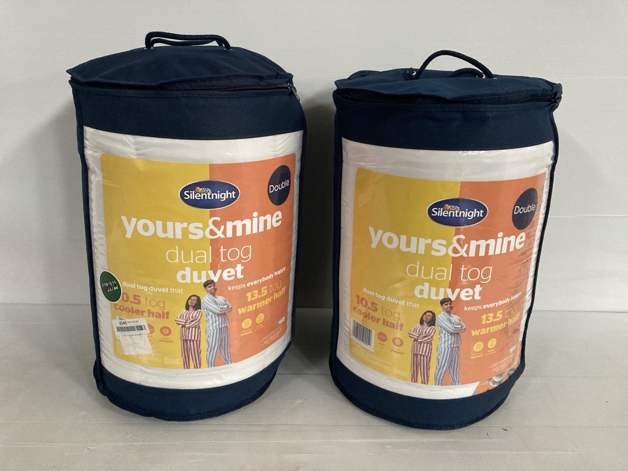 John Pye Auctions 2 X SILENT NIGHT YOURS & MINE DOUBLE DUAL TOG DUVET