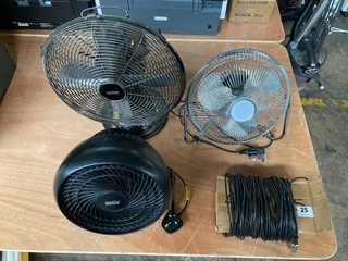 4 X ASSORTED DESK FANS