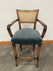 MOLINA BARSTOOL IN CANE BACK WITH BEECH FRAME AND CURVED WOODEN ARMS - RRP £850