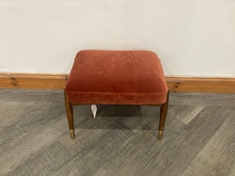 THEODORE FOOTSTOOL IN VELVET ANTIQUE ROSE - RRP £495