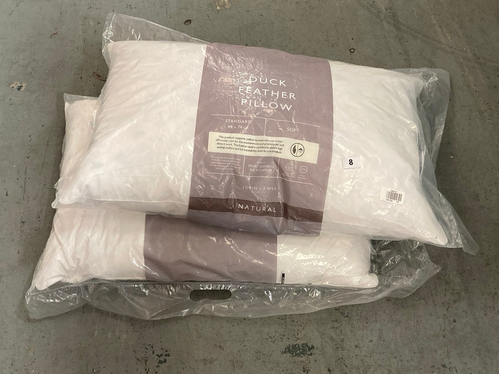 John Pye Auctions JOHN LEWIS DUCK FEATHER PILLOW STANDARD TO