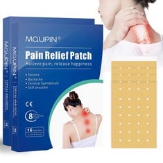 12 X MAUPIN 32 PC PAIN RELIEF PATCHES, LONG LASTING EFFECT PAIN RELIEF PATCHES, KNEE RELIEF PATCHES KIT QUICK RELIEF OF PAINS FOR KNEE,BACK,NECK, SHOULDER,WAIST - TOTAL RRP £77: LOCATION - B