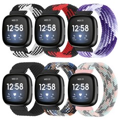 35 X HUYIIO 6 PACK STRETCHY BRAIDED STRAP COMPATIBLE WITH FITBIT VERSA 4 / FITBIT SENSE 2 / FITBIT VERSA 3 / FITBIT SENSE, ELASTIC STRAP FOR FITBIT VERSA 4 3 FOR MEN WOMEN, C-S SIZE  - TOTAL RRP £251