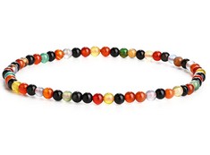 QUANTITY OF ASSORTED ITEMS TO INCLUDE EUMENIDES TIGER EYE BRACELET?AGATE?GOLD OBSIDIAN BRACELET?MULTICOLORED CRYSTAL BRACELET?4/6MM,7.1",CLASS A? , COLORED AGATE BRACELET,4MM  RRP £306: LOCATION - B