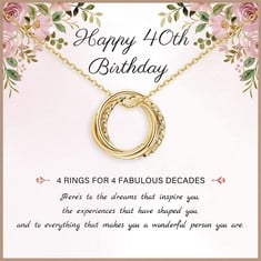 QUANTITY OF ASSORTED ITEMS TO INCLUDE BYE 40TH BIRTHDAY GIFTS FOR WOMEN, GOLD SILVER NECKLACE CIRCLE PENDANT MOTHERS DAY JEWELRY 40 YEAR OLD BIRTHDAY GIFTS IDEAS FOR MOM SISTER FRIEND RRP £250: LOCAT