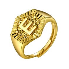 QUANTITY OF ASSORTED ITEMS TO INCLUDE U7 GOLD KNUCKLE RINGS FOR WOMEN E INITIAL CHUNKY RING RRP £605: LOCATION - C