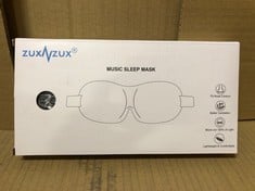 QUANTITY OF ASSORTED ITEMS TO INCLUDE ZXZX SLEEP MASK WITH HEADPHONES BLUETOOTH EYE MASK FOR SLEEPING, BUILT-IN HD ULTRA SOFT THIN SPEAKERS PERFECT FOR SIDE SLEEPERS, AIRPLANE, YOGA, MEDITATION GREAT
