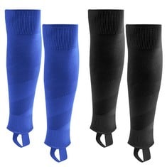 QUANTITY OF ASSORTED ITEMS TO INCLUDE NORTHDEER 2 PAIRS KIDS MENS SOCKS FOOTBALL SOCK SLEEVE, LEG SOCKS WITH BRIDGE, FITS OVER SHIN GUARDS/SHIN PADS/CALF , BLACK + BLUE S : LOCATION - C