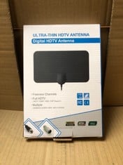 QUANTITY OF ASSORTED ITEMS TO INCLUDE TV AERIAL INDOOR 250+ MILES LONG RANGE RECEPTION, AMPLIFIED HD TV ANTENNA FOR FREEVIEW TV SUPPORT 4K 1080P LOCAL TV CHANNELS WITH BOOSTER & 13 FT COAX CABLE: LOC