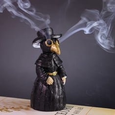 QUANTITY OF MEYERASCAL PLAGUE DOCTOR INCENSE BURNER, CONE BURNER EYES WILL SMOKE, ORNAMENT HANDMADE CRAFTWORK YOGA ROOM, DESKTOP RESIN HOME DECORATION, EFFECTIVE STRESS & ANXIETY RELIEF. , HH001  - T