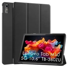 25 X CASE FOR LENOVO TAB M10 5G 10.6 INCH , TB360ZU/TB360FU , XLTTONG SLIM LIGHT HARD SHELL STAND COVER WITH AUTO SLEEP WAKE FOR LENOVO M10 5G 2023 RELEASED , BLACK  - TOTAL RRP Â£187: RRP £188: LOCA