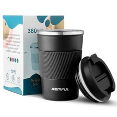 23 X GEMFUL TRAVEL COFFEE MUG INSULATED STAINLESS STEEL HOT COFFEE CUP FOR HOME OFFICE OUTDOOR WORKS 380ML/13OZ - TOTAL RRP £230: LOCATION - D