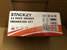QUANTITY OF ASSORTED ITEMS TO INCLUDE STACKZY 12 PACK DRAWER ORGANISER SET : LOCATION - E
