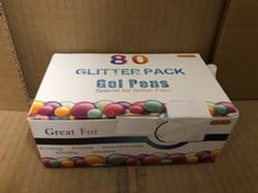 QUANTITY OF ASSORTED ITEMS TO INCLUDE 80 GLITTER PACK GEL PENS : LOCATION - E