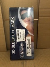 QUANTITY OF ASSORTED ITEMS TO INCLUDE 3D SLEEP EYE MASK: LOCATION - E