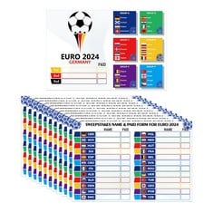 QUANTITY OF EURO 2024 SWEEPSTAKE KIT, 12PCS EURO 2024 FOOTBALL SWEEPSTAKE CARDS, EUROPEAN CHAMPIONSHIP FOOTBALL TOURNAMENT SWEEPSTAKE FOR FRIENDS, FAMILY, COLLEAGUES PARTY ACTIVITY - TOTAL RRP £483: