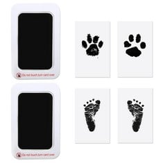 20 X INKLESS BABY HANDPRINT AND FOOTPRINT KIT, INKLESS PET PAW PRINT KIT FOR DOGS & CATS, 2 PRINT INK PADS WITH CLEAN TOUCH & 4IMPRINT CARDS, AS A GIFT FOR NEWBORN BABY, PARENTS, DOG LOVERS , BLACK