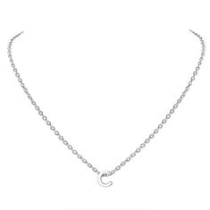 29 X SUPERLIGHT PLATINUM PLATED INITIAL LETTER NECKLACE C, DAINTY SMALL DELICATE HYPOALLERGENIC MONOGRAM ALPHABET CHOKER NECKLACE FOR WOMEN TEEN GIRLS - TOTAL RRP £435: LOCATION - A