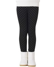 24 X ADOREL GIRLS THERMAL WINTER LEGGINGS FLEECE LINED WARM COTTON TROUSERS BLACK WITH WHITE DOTS 10-11 YEARS , MANUFACTURER SIZE: 160  - TOTAL RRP £317: LOCATION - B RACK