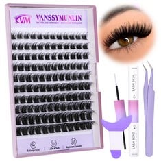 QUANTITY OF ASSORTED ITEMS TO INCLUDE FLUFFY EYELASH EXTENSION KIT INDIVIDUAL EYELASHES CLUSTER LASHES KIT D CURL VOLUME 10-18MM INDIVIDUAL LASHES KIT WITH LASH BOND AND SEAL AND LASH TWEEZERS FOR DI