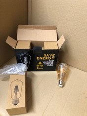 QUANTITY OF LIGHTS TO INCLUDE WOOWTT LED EDISON VINTAGE BULBS, E27 LED LIGHT BULB DIMMABLE 6W LED FILAMENT BULB RETRO AMBER GLASS SCREW LAMP ST64,600LM 6W - 3 PACK- TOTAL RRP £150: LOCATION - C RACK