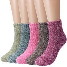 16 X HAPILEAP LADIES WOOL SOCKS SUPER THICK SOFT SOCKS WOMEN WARM SOCKS FOR WINTER , STYLE E  ONE SIZE FITS ALL- TOTAL RRP £133: LOCATION - A RACK
