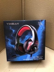 QUANTITY OF ASSORTED ITEMS TO INCLUDE YINSAN GAMING HEADSET FOR PS5 PS4 XBOX SERIES X/S NINTENDO SWITCH XBOX ONE PC, WIRED GAMING HEADPHONES WITH STEREO SURROUND SOUND NOISE CANCELLING MIC ONE-KEY MU