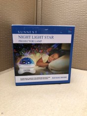 QUANTITY OF ASSORTED ITEMS TO INCLUDE SUNNEST BABY NIGHT LIGHT KIDS PROJECTOR, STARRY SKY LIGHTS LAMP 360 DEGREE ROTATING SPACE AND OCEAN THEMES WITH 8 LIGHTING MODES, STAR PROJECTOR GIFTS FOR BOYS A