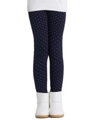 19 X ADOREL GIRLS THERMAL WINTER LEGGINGS FLEECE LINED WARM COTTON TROUSERS DEEP BLUE WITH DOTS 7-8 YEARS , MANUFACTURER SIZE: 140  - TOTAL RRP £222: LOCATION - C RACK