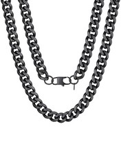 QUANTITY OF ASSORTED ITEMS TO INCLUDE FOCALOOK BLACK CHAIN NECKLACE FOR MEN BOYS NECKLACE WIDE 12MM 24INCH HEAVY THICK 316L STAINLESS STEEL CURB CUBAN LINK CHAIN MALE JEWELRY- TOTAL RRP £263: LOCATIO