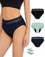 25 X LEOVQN PERIOD PANTS FOR WOMEN HEAVY FLOW MENSTRUAL KNICKERS HIGH WAISTED LEAK-PROOF PERIOD UNDERWEAR FOR POSTPARTUM MATERNITY - MIDNIGHT BLUE XL - TOTAL RRP £290: LOCATION - D RACK