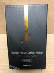 QUANTITY OF ASSORTED ITEMS TO INCLUDE FRENCH PRESS COFFEE MAKER 600ML: LOCATION - D RACK