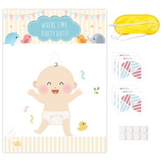 QUANTITY OF ASSORTED ITEMS TO INCLUDE FALAFOTY GENDER REVEAL VOTING GAME WITH ONE POSTER BLINDFOLD AND 24 PCS STICKERS STICKERS FOR VOTING BOY OR GIRL, BABY PREDICTION POSTER BABY GENDER REVEAL PARTY