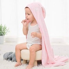 8 X MKW BABIES HOODED BABY TOWEL - ANIMAL, HOODED BATH TOWELS FOR BABIES, TODDLERS – BABY TOWEL PERFECT BABY GIFT FOR BOYS AND GIRL , PINK RABBIT  - TOTAL RRP £136: LOCATION - E RACK