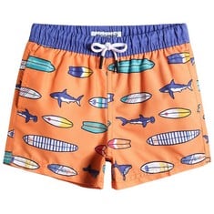 QUANTITY OF KIDS CLOTHES TO INCLUDE MAAMGIC LITTLE BOYS' BEACH TRUNK TODDLER SWIM SHORTS ANIMAL PATTERNED BOARD SHORTS LIGHTWEIGHT BEACH SHORTS ADJUSTABLE WAIST GREAT FOR ALL AGES ORANGE- TOTAL RRP £