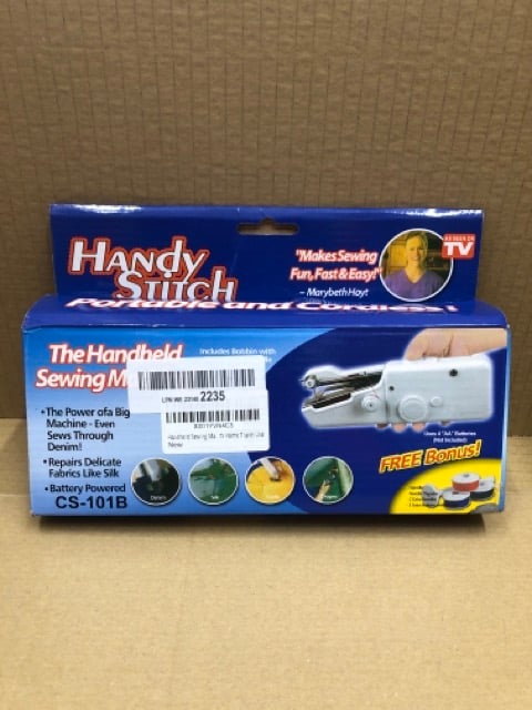 QTY OF ASSORTED ITEMS TO INCLUDE HANDY STITCH HANDHELD SEWING MACHINE RRP £310: LOCATION - F RACK
