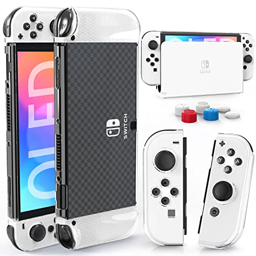 QUANTITY OF ITEMS TO INCLUDE  HEYSTOP SWITCH OLED CASE FOR NINTENDO SWITCH OLED MODEL, DOCKABLE COVER HARD PC PROTECTOR CASE FOR SWITCH OLED GRIPS FOR SWITCH OLED CONSOLE AND ACCESSORIES WITH THUMB S
