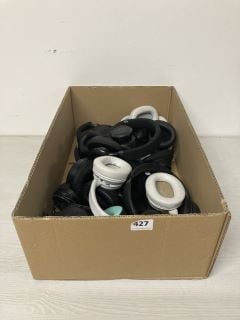 BOX OF ASSORTED STEREO HEADSETS TO INCLUDE SONY & JBL
